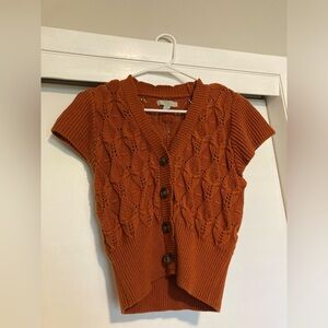 Ryegrass Size S Burnt Orange Cropped Sweater